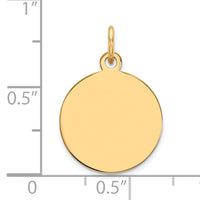 14k Plain .013 Gauge Circular Engravable Disc Charm-XM605/13