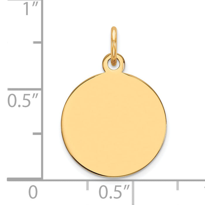 14k Plain .011 Gauge Circular Engravable Disc Charm-XM605/11