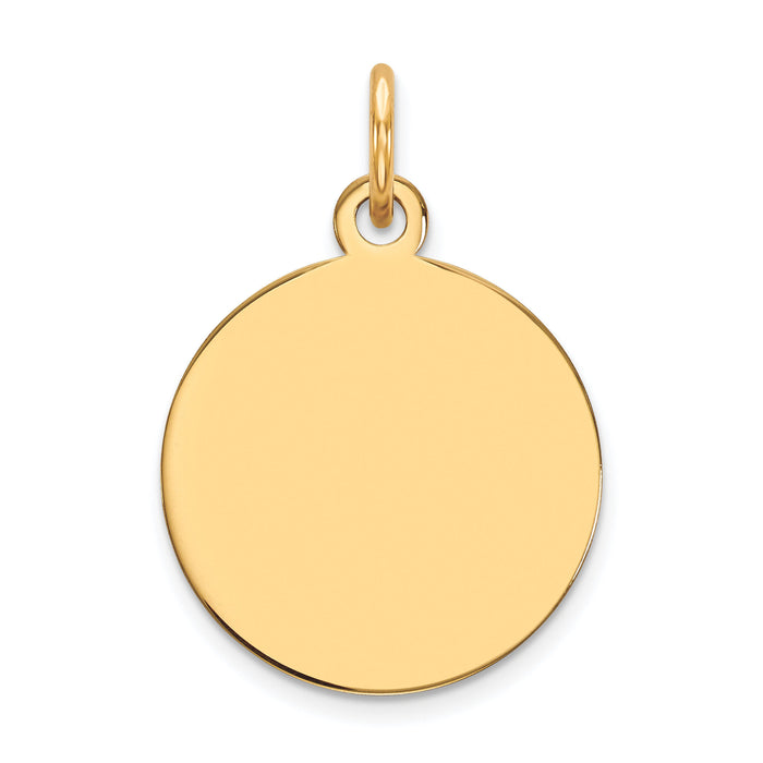 14k Plain .035 Gauge Circular Engravable Disc Charm-XM605/35