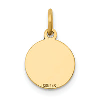 14k w/Enamel .027 Gauge Circular Engravable Disc Charm-XM606/27
