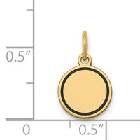 14k w/Enamel .027 Gauge Circular Engravable Disc Charm-XM606/27