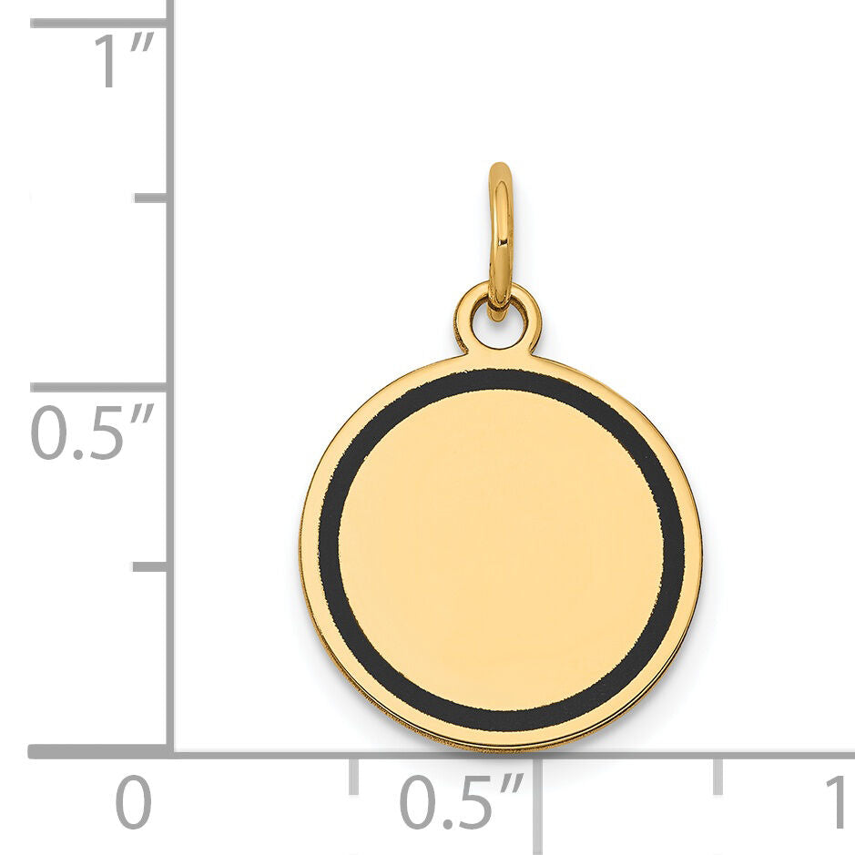 14k w/Enamel .027 Gauge Circular Engravable Disc Charm-XM609/27