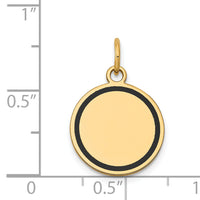 14k w/Enamel .027 Gauge Circular Engravable Disc Charm-XM609/27