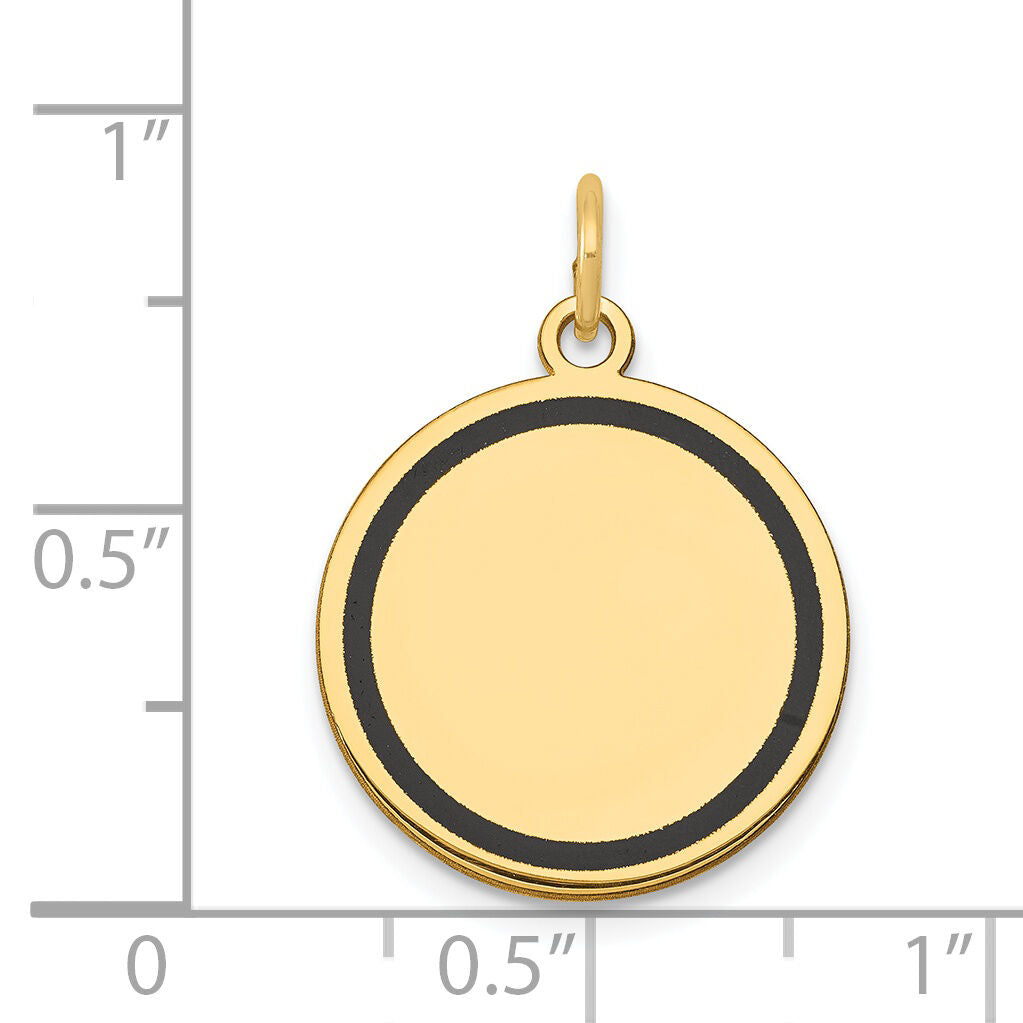 14k w/Enamel .027 Gauge Circular Engravable Disc Charm-XM611/27