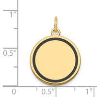 14k w/Enamel .027 Gauge Circular Engravable Disc Charm-XM611/27