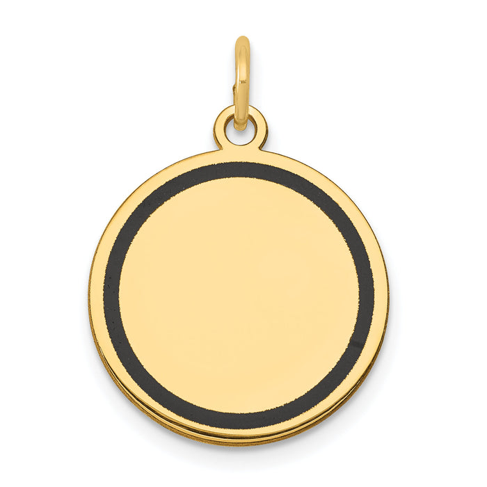 14k w/Enamel .027 Gauge Circular Engravable Disc Charm-XM611/27