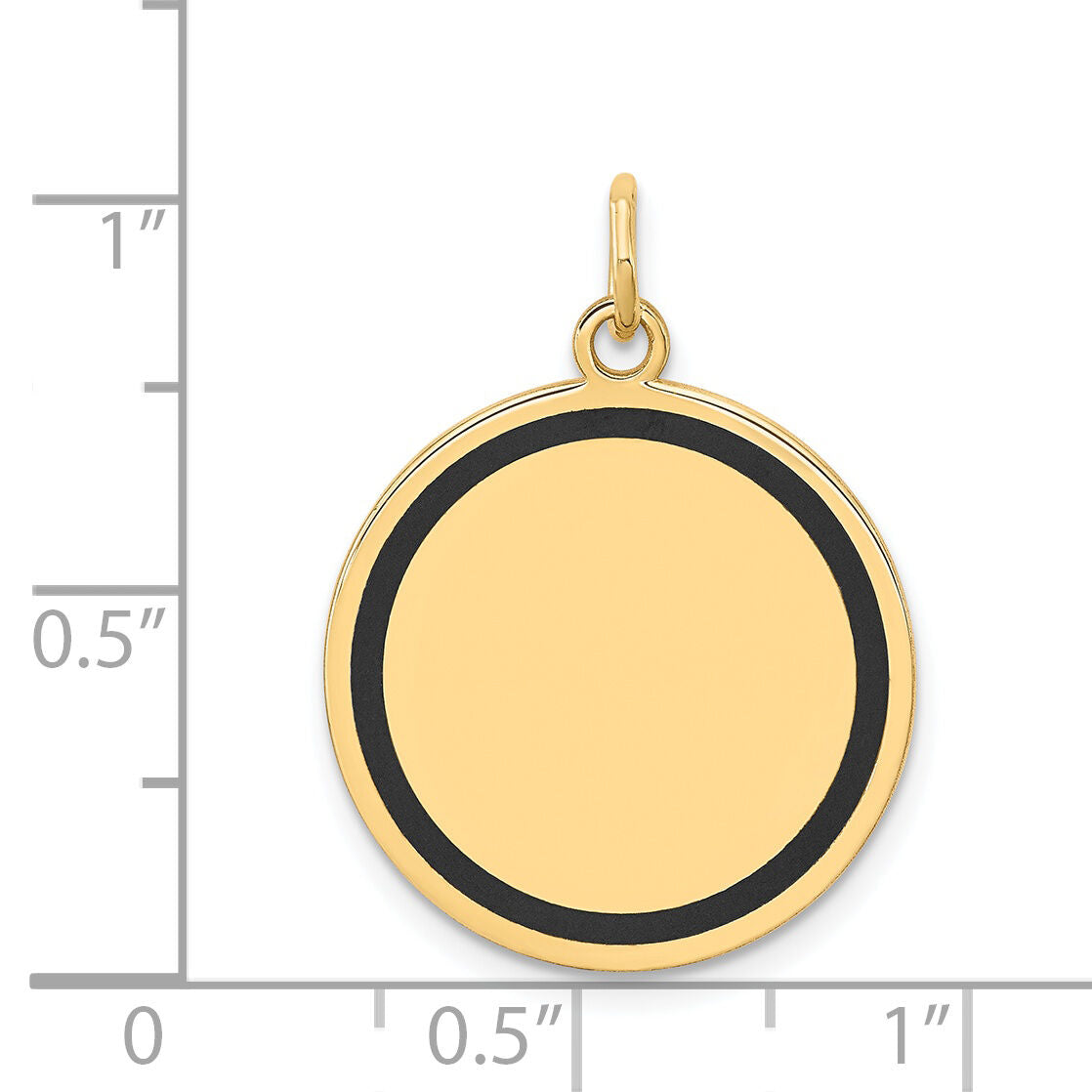 14k w/Enamel .027 Gauge Circular Engravable Disc Charm-XM612/27