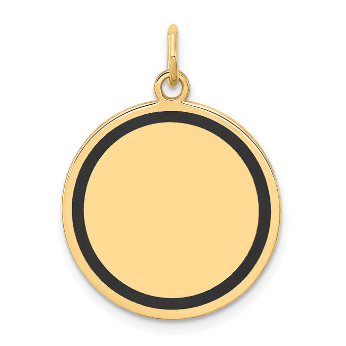 14k w/Enamel .027 Gauge Circular Engravable Disc Charm-XM612/27