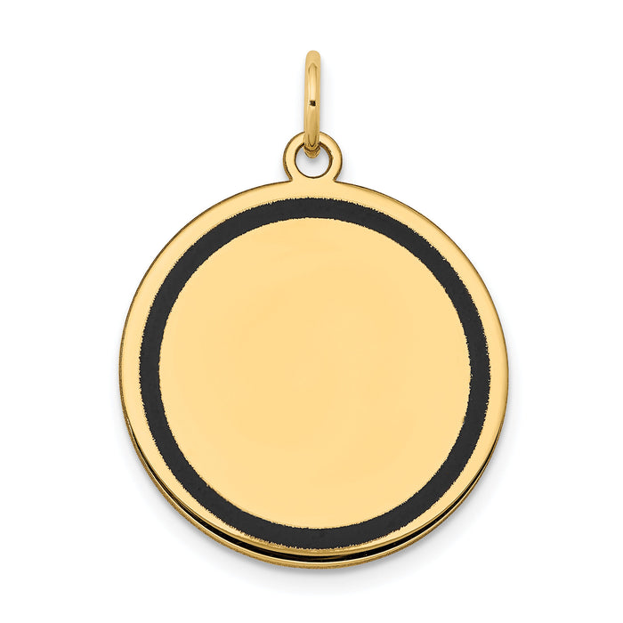 14k w/Enamel .027 Gauge Circular Engravable Disc Charm-XM613/27