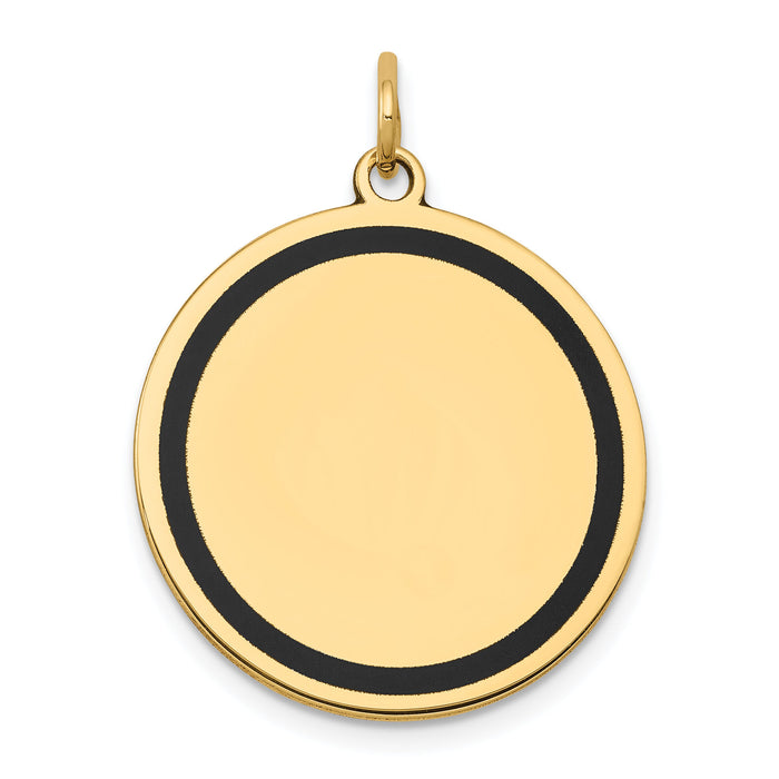14k w/Enamel .027 Gauge Circular Engravable Disc Charm-XM614/27