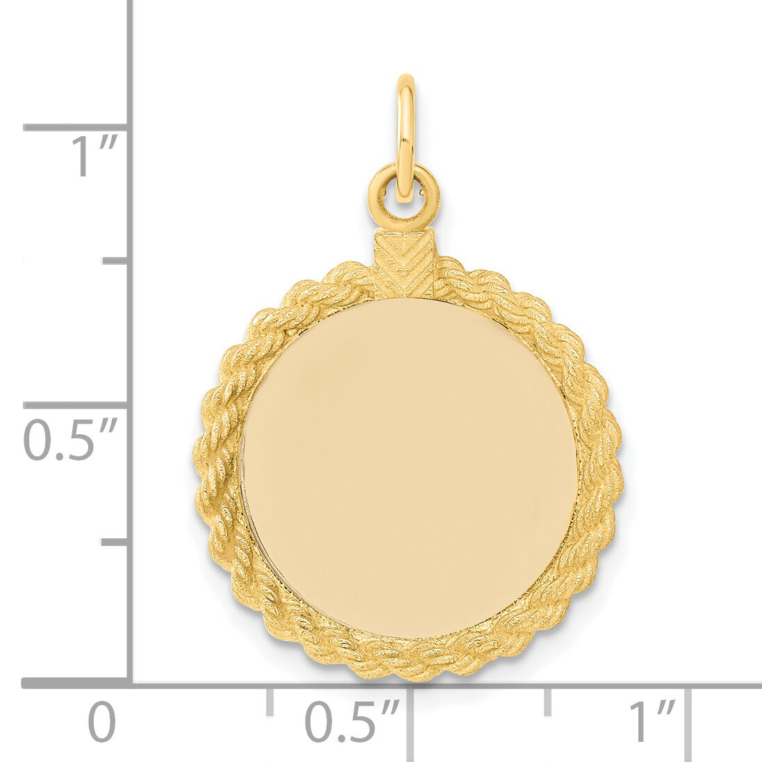 14k Plain .013 Gauge Circular Engravable Disc with Rope Charm-XM615/13