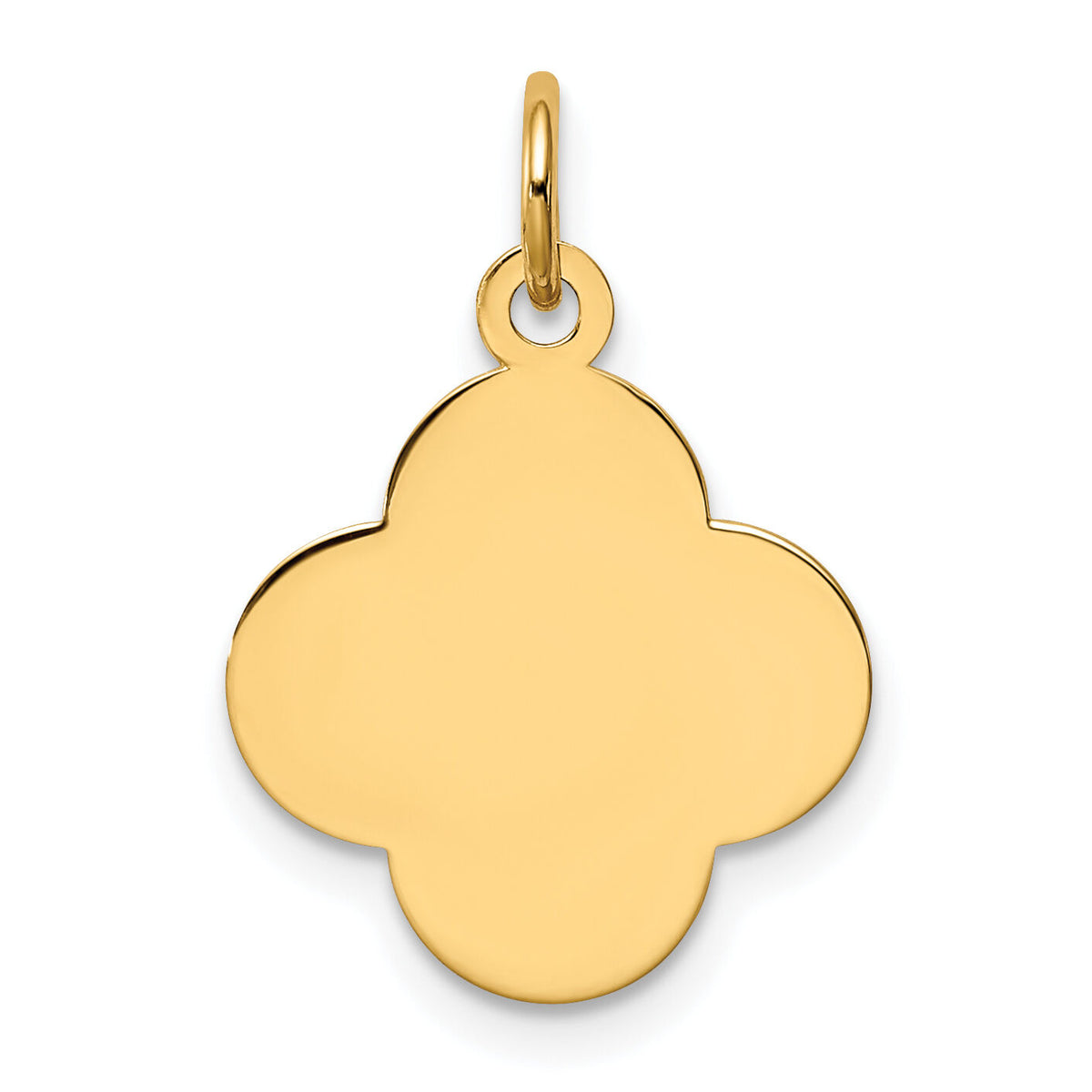 14k Plain .027 Gauge Engravable Quatrefoil Disc Charm-XM620/27