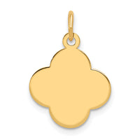 14k Plain .018 Gauge Engravable Quatrefoil Disc Charm-XM620/18