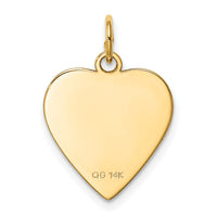 14k Plain .013 Gauge Heart Engravable Disc Charm-XM622/13