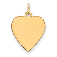 14k Plain .018 Gauge Heart Engravable Disc Charm-XM622/18