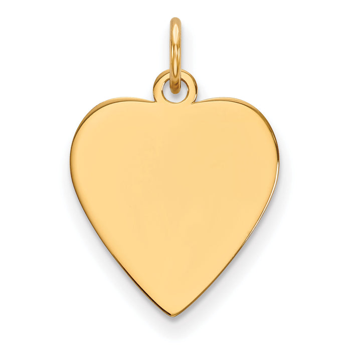 14k Plain .018 Gauge Heart Engravable Disc Charm-XM622/18