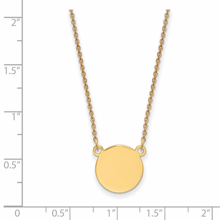14k Plain .018 Gauge Circular Engravable Disc 18in Necklace-XM623/18-18