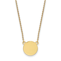 14k Plain .018 Gauge Circular Engravable Disc 18in Necklace-XM623/18-18