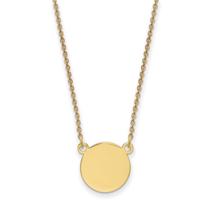 14k Plain .018 Gauge Circular Engravable Disc 18in Necklace-XM623/18-18