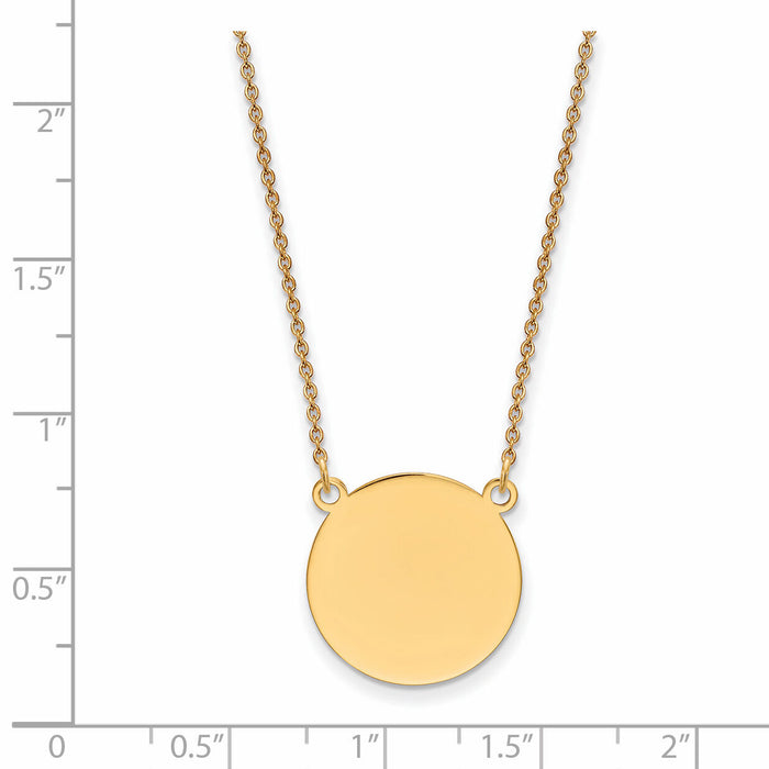 14k Plain .027 Gauge Circular Engravable Disc 18in Necklace-XM624/27-18