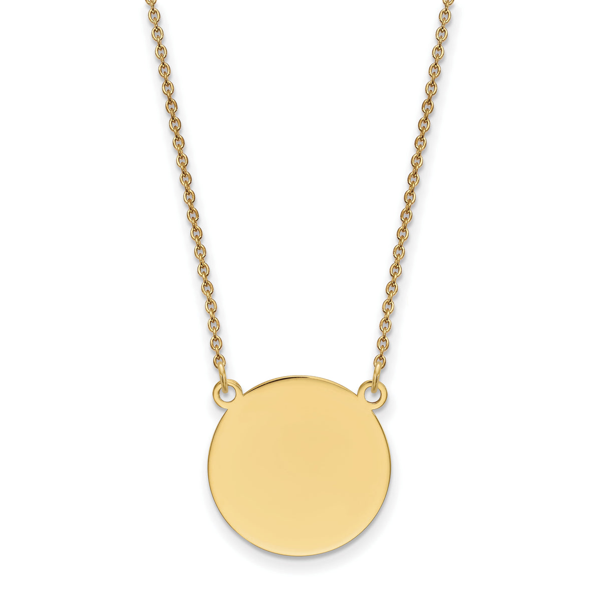 14k Plain .018 Gauge Circular Engravable Disc 18in Necklace-XM624/18-18