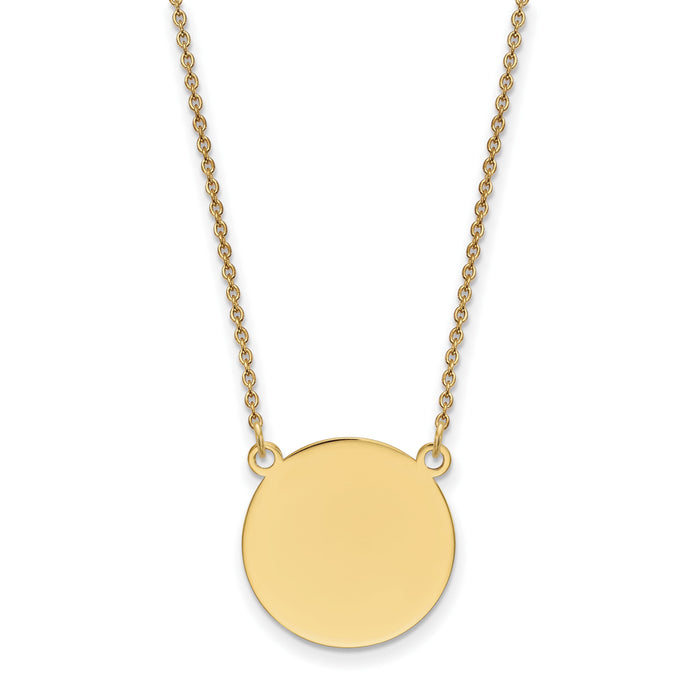 14k Plain .018 Gauge Circular Engravable Disc 18in Necklace-XM624/18-18