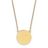 14k Plain .027 Gauge Circular Engravable Disc 18in Necklace-XM624/27-18