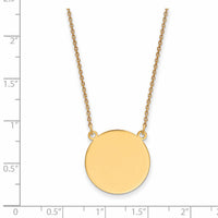 14k Plain .018 Gauge Circular Engravable Disc 18in Necklace-XM625/18-18