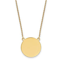 14k Plain .018 Gauge Circular Engravable Disc 18in Necklace-XM625/18-18