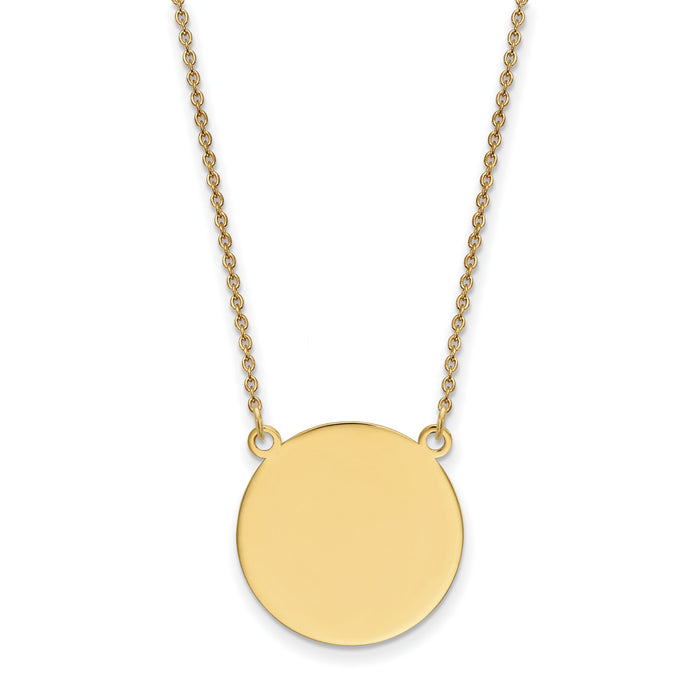 14k Plain .018 Gauge Circular Engravable Disc 18in Necklace-XM625/18-18