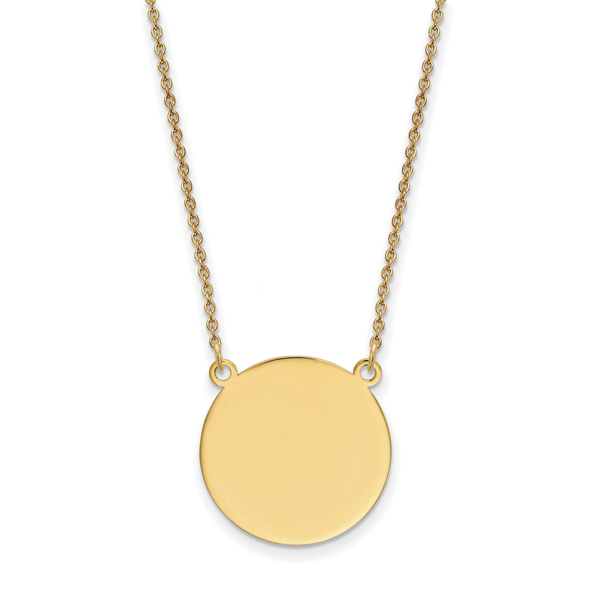 14k Plain .027 Gauge Circular Engravable Disc 18in Necklace-XM625/27-18