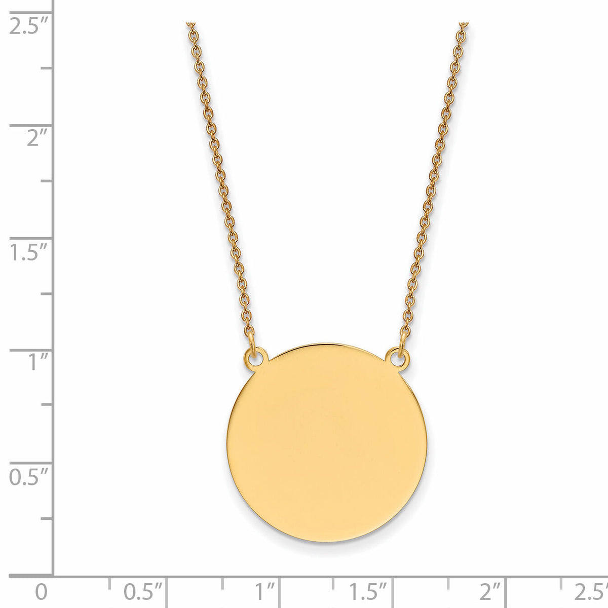 14k Plain .013 Gauge Circular Engravable Disc 18in Necklace-XM626/13-18