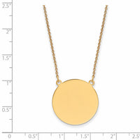 14k Plain .013 Gauge Circular Engravable Disc 18in Necklace-XM626/13-18