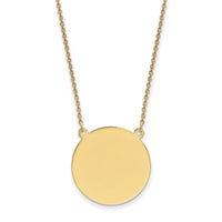 14k Plain .013 Gauge Circular Engravable Disc 18in Necklace-XM626/13-18