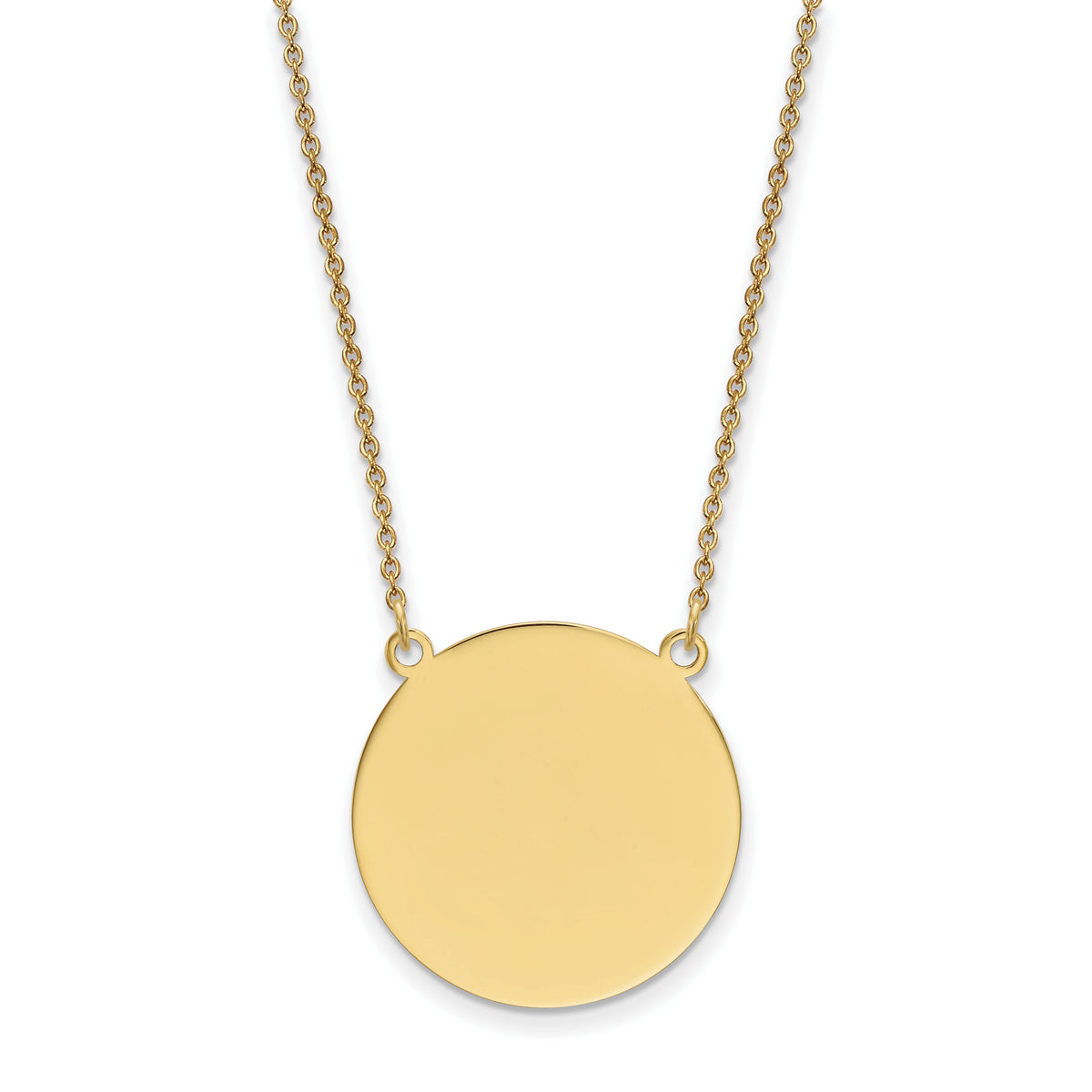 14k Plain .027 Gauge Circular Engravable Disc 18in Necklace-XM626/27-18