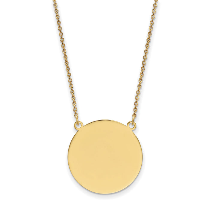 14k Plain .027 Gauge Circular Engravable Disc 18in Necklace-XM626/27-18