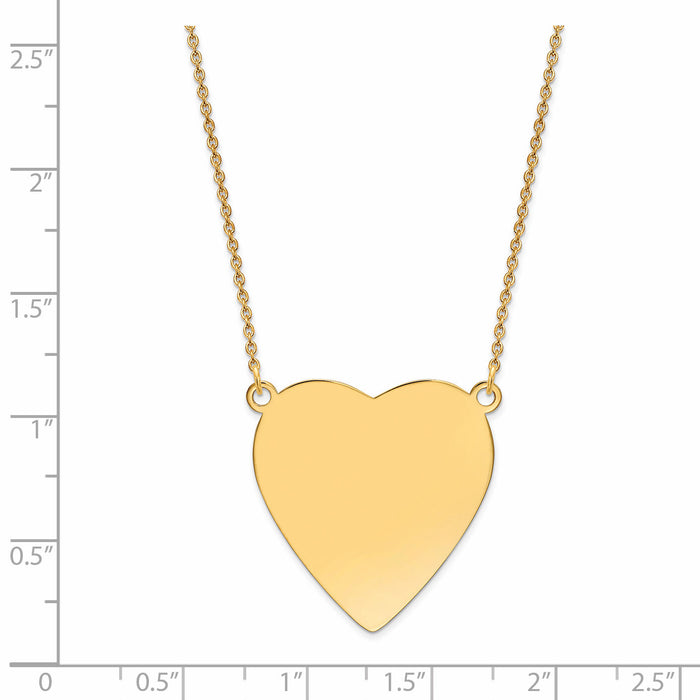 14k Plain .018 Gauge Heart Engravable Disc 18in Necklace-XM629/18-18
