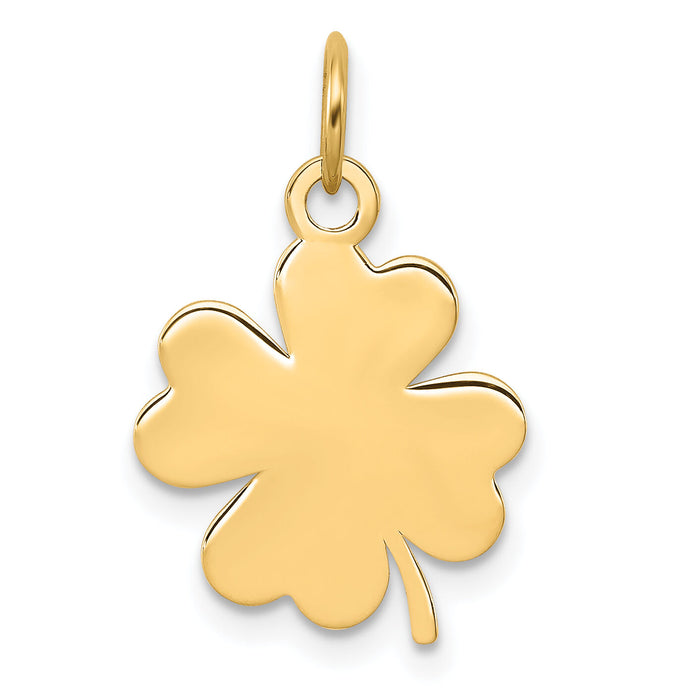14k Plain .018 Gauge Engravable Clover Disc Charm-XM635/18