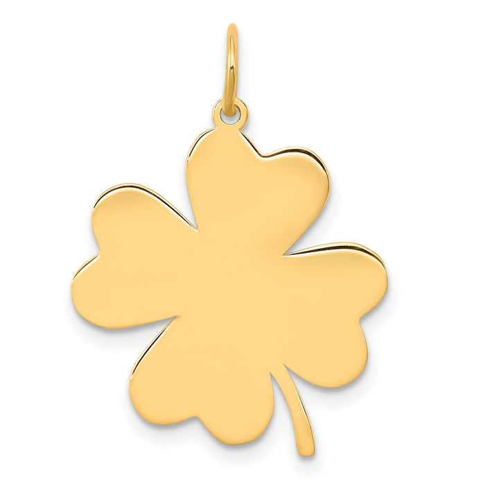 14k Plain .018 Gauge Engravable Clover Disc Charm-XM636/18