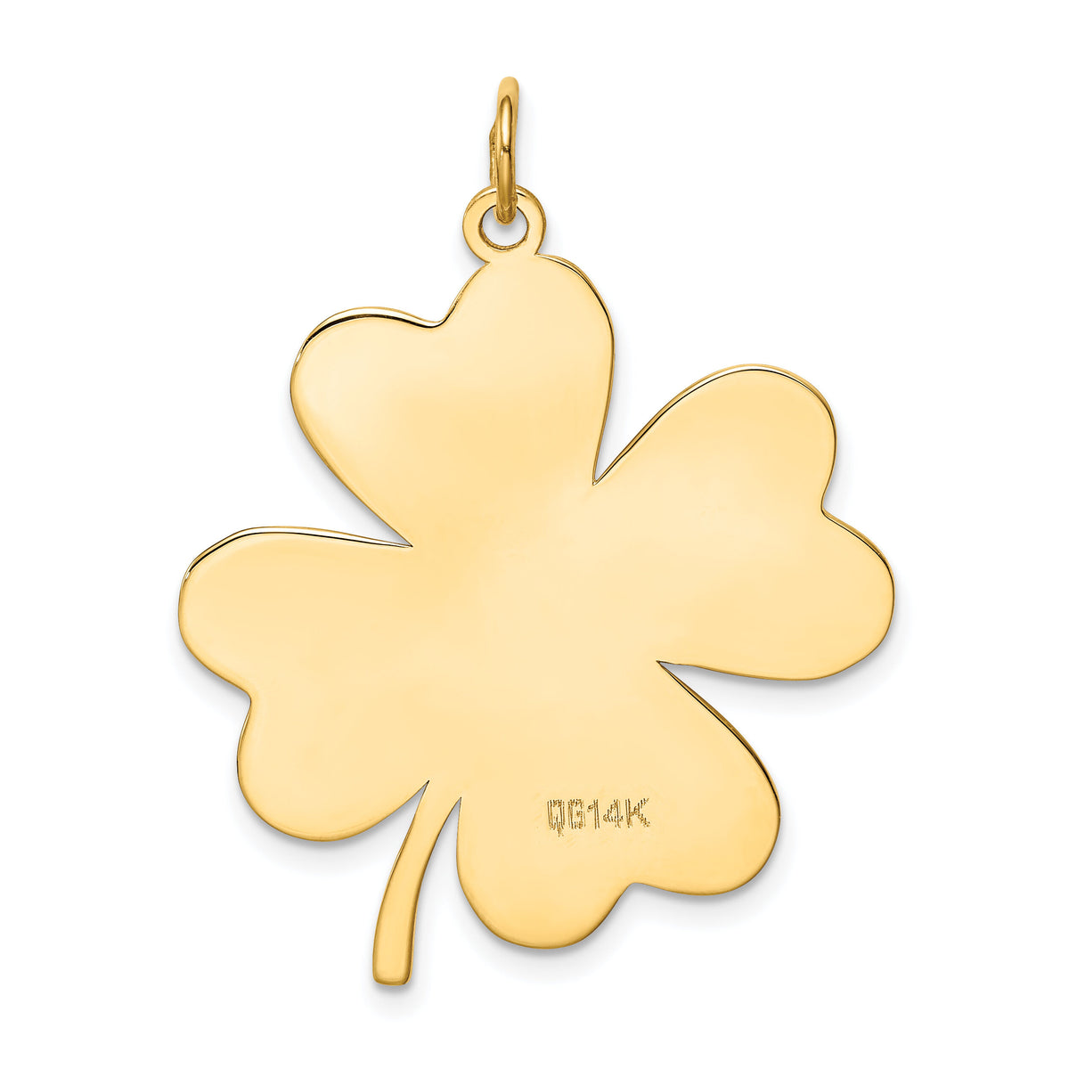 14k Plain .018 Gauge Engravable Clover Disc Charm-XM637/18