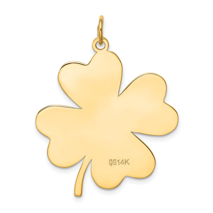 14k Plain .018 Gauge Engravable Clover Disc Charm-XM637/18