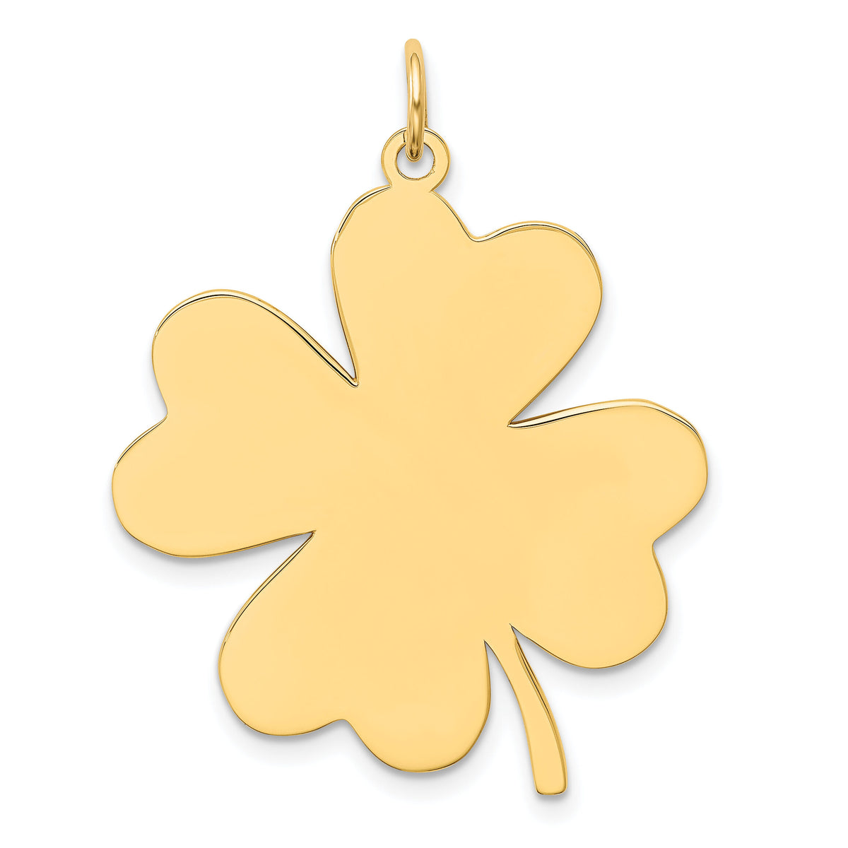 14k Plain .018 Gauge Engravable Clover Disc Charm-XM637/18