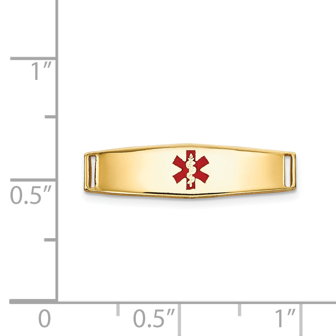 14K Epoxy Enameled Medical ID Ctr Soft Diamond Shape Plate # 813-XM638