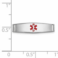 14K WG Epoxy Enameled Medical ID Ctr Soft Diamond Shape Plate # 813-XM638W