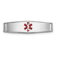 14K WG Epoxy Enameled Medical ID Ctr Soft Diamond Shape Plate # 813-XM638W