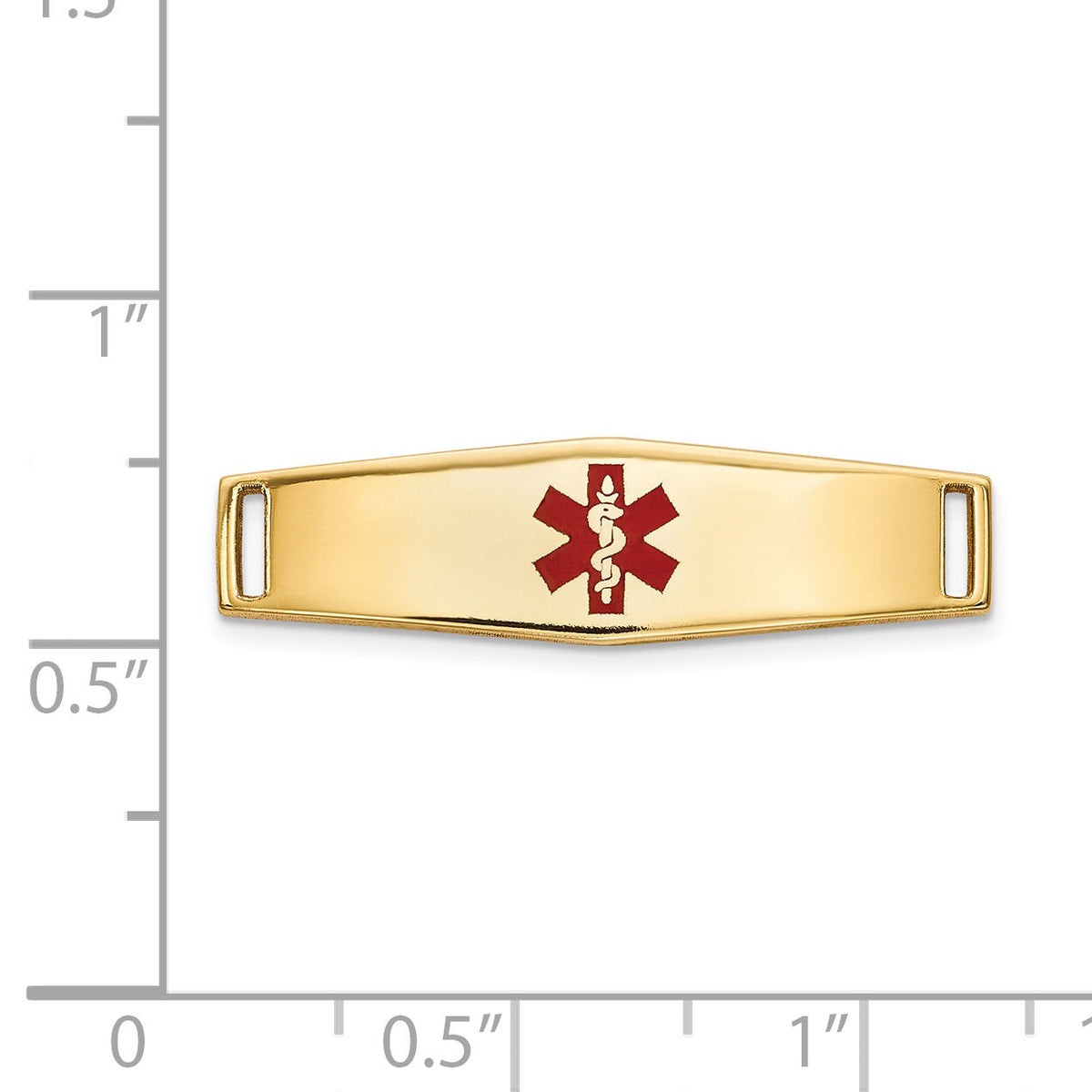 14K Epoxy Enameled Medical ID Ctr Soft Diamond Shape Plate # 816-XM639