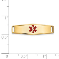 14K Epoxy Enameled Medical ID Ctr Soft Diamond Shape Plate # 816-XM639