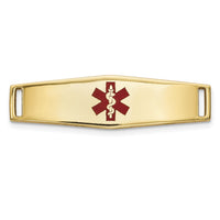 14K Epoxy Enameled Medical ID Ctr Soft Diamond Shape Plate # 816-XM639