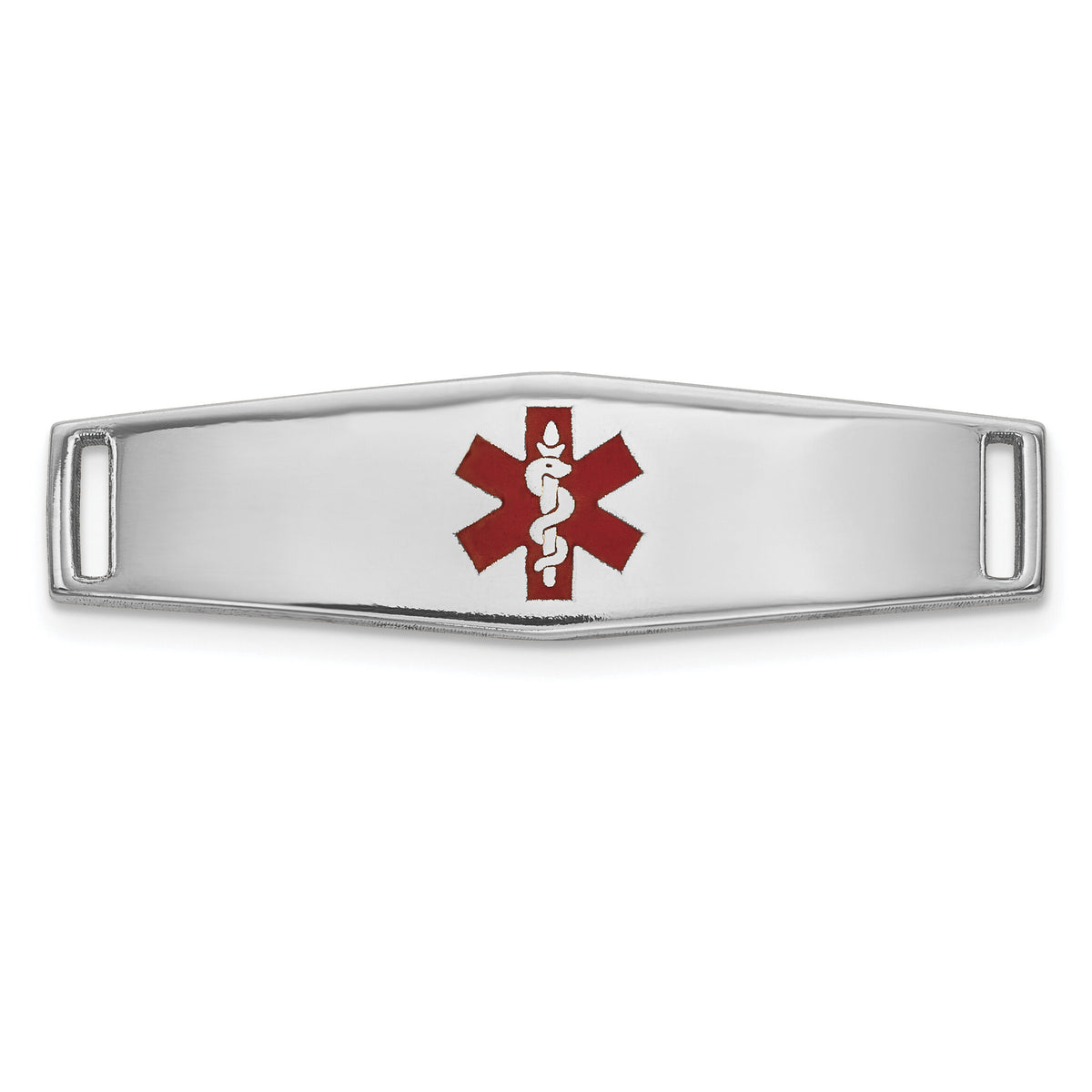 14K WG Epoxy Enameled Medical ID Ctr Soft Diamond Shape Plate # 816-XM639W