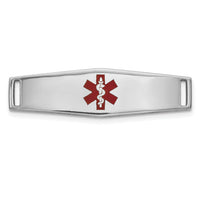14K WG Epoxy Enameled Medical ID Ctr Soft Diamond Shape Plate # 816-XM639W